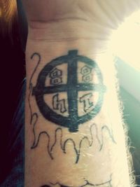 Close-up of painting on wall