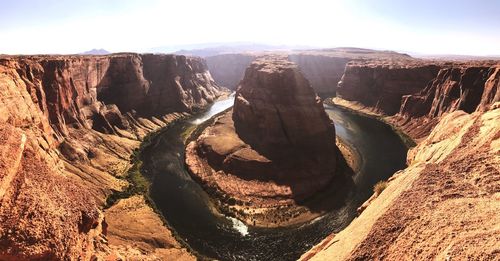 Aerial view of rock formations