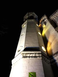 Low angle view of illuminated built structure