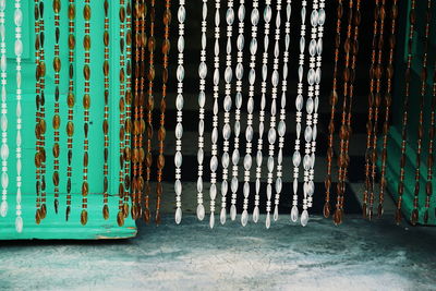 Metal gate against building