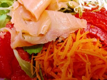 Close-up of fresh salad in plate