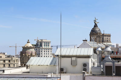 View of barcelona from the rooftop of casa batllo, spain