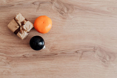 High angle view of fruits on table