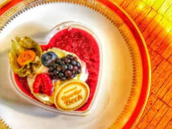 High angle view of breakfast served in bowl