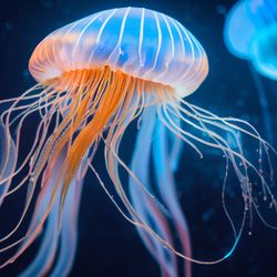 Jellyfish swimming in sea