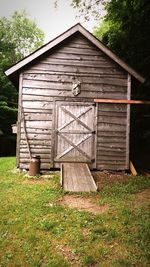 View of wooden built structure