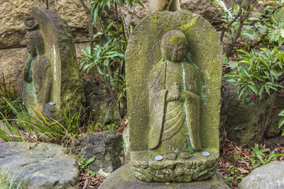 View of statue against plants