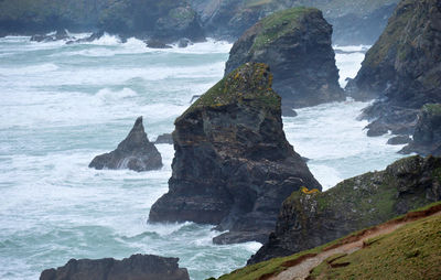 Scenic view of rocky beach