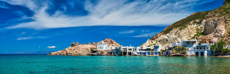 The beach of firapotamos in milos, greece