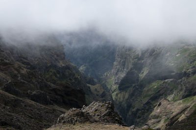 Scenic view of mountains against sky