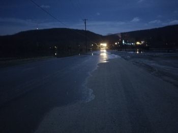 Road in city at night