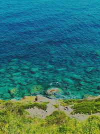 High angle view of sea shore