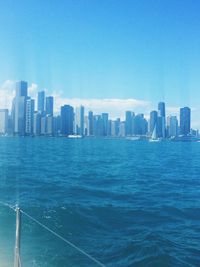 Cityscape against blue sky