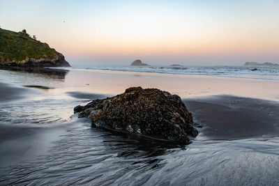 Scenic view of sea during sunset