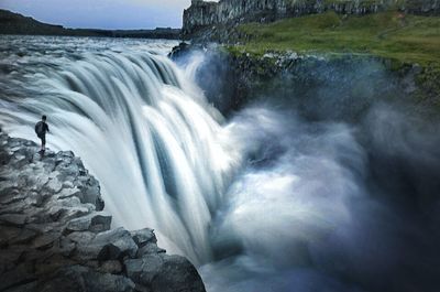 Scenic view of waterfall