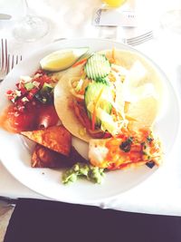 Close-up of food served in plate