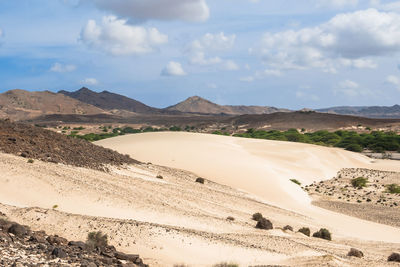 Scenic view of desert against sky