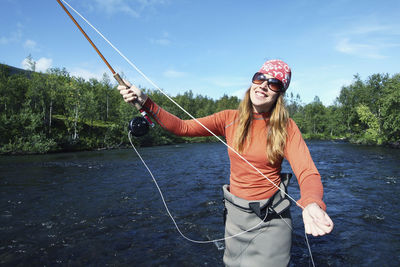 Woman fishing