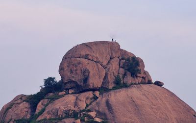 Low angle view of statue against clear sky