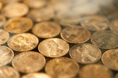 Close-up of coins