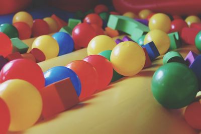 Close-up of multi colored balloons