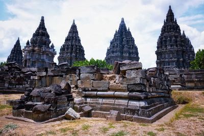 Exterior of temple against building