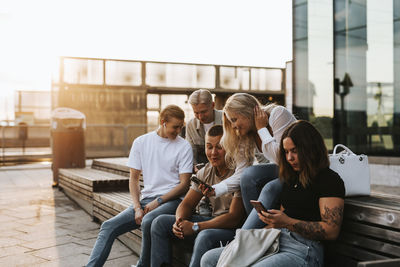 People sitting outdoors