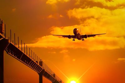 Low angle view of sky at sunset