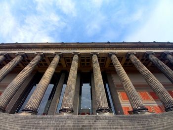 Low angle view of modern building against sky