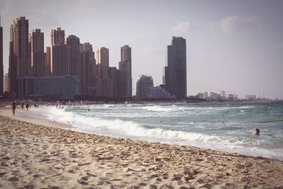 City skyline at waterfront