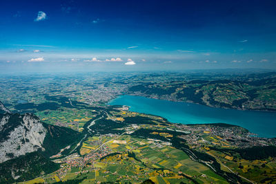 Aerial view of cityscape against sky