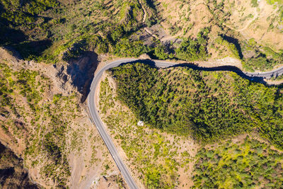 High angle view of road passing through landscape