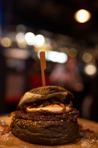 Close-up of cake on table