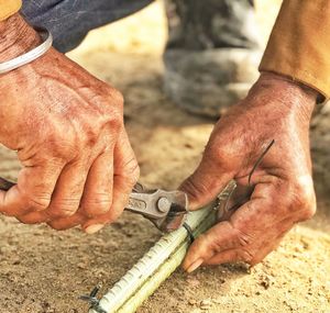 Close-up of man working