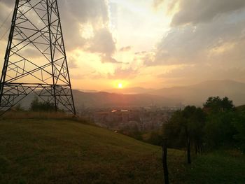 Scenic view of landscape against sky during sunset