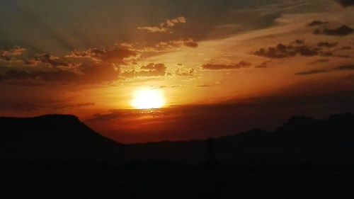 Scenic view of landscape against sky during sunset