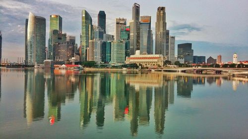 Reflection of buildings in water