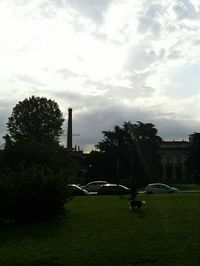 View of buildings against cloudy sky