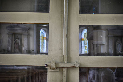 Close-up of horse in window