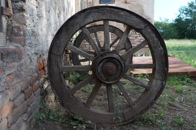 Close-up of damaged wheel