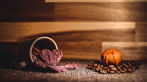 Close-up of coffee on table
