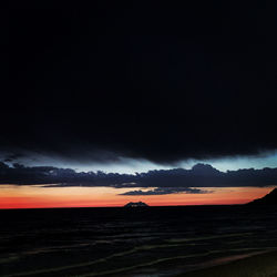 Scenic view of sea against sky at sunset