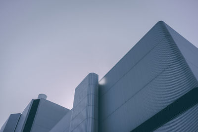 Low angle view of skyscrapers against clear sky