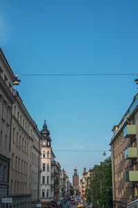 View of city against blue sky