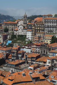 High angle view of townscape against sky