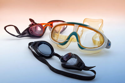 High angle view of sunglasses on table
