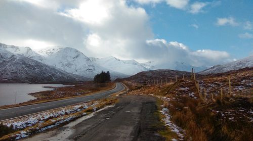 Country road passing through mountains