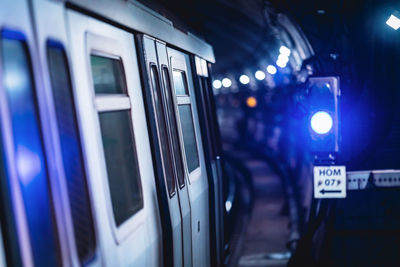 Train at subway station