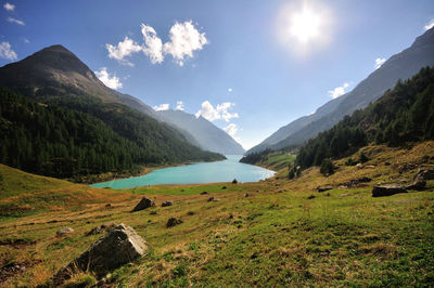 Scenic view of mountains against sky