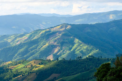 Scenic view of mountains against sky